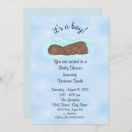 Babyparty ist es ein ethnisches Jungen-Baby Einladung (Vorne/Hinten)