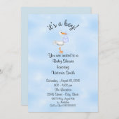 Babyparty ist es ein Jungen-Baby-Storch Einladung (Vorne/Hinten)
