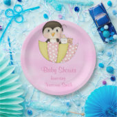 Babyparty ist es ein Mädchen-Pinguin Pappteller (Party)