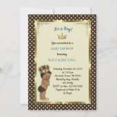 Babyparty-Junge, Prinz Boy, Kastanienbraun, weiß Einladung (Vorderseite)