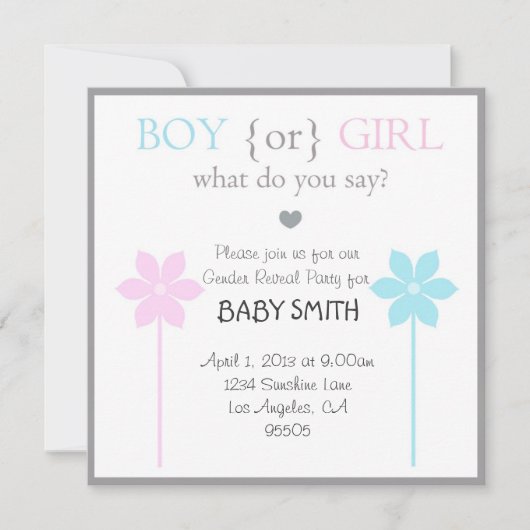 Babyparty-Jungen-oder Mädchen-Einladung Einladung (Vorderseite)