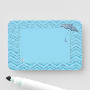 Babyparty-Jungen-Vogel u. Regenschirm Namensschild