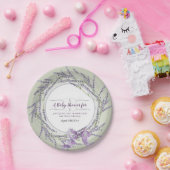 Babyparty-Kranz-Lavendel-BlumenAquarell Pappteller (Party)
