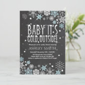 Babyparty laden Baby ein, das es kaltes Außenseite Einladung (Stehend Vorderseite)