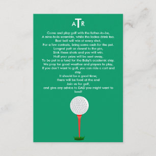 Babyparty laden für den Vater-zu-Sein Golf-Ausflug Einladung