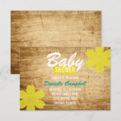 Babyparty laden | hölzerne Dusche ein Einladung (Vorne/Hinten)