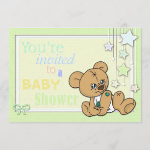 Babyparty laden Knopf-Bären ein Einladung