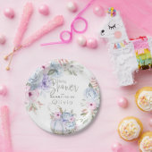 Babyparty | Lilac Blue Pumpkin Peony Floral Pappteller (Party)