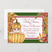 Babyparty | Little Pumpkin Einladung Postkarte (Vorne/Hinten)