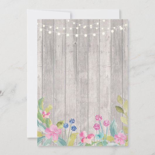 Babyparty-Mädchen oder Jungen-hölzerne Einladung (Rückseite)