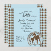 Babyparty mit Pferdeeinladungs-Schablone Einladung (Vorne/Hinten)