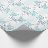 Babyparty oder blaue Verpackung des Geschenkpapier (Ecke)