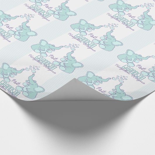 Babyparty oder blaue Verpackung des Geschenkpapier (Ecke)