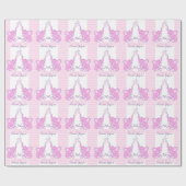 Babyparty oder Geburtsenkelinnamenrosaverpackung Geschenkpapier (Flach)