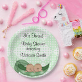 Babyparty paart Erbsen in einer Hülse Pappteller (Party)