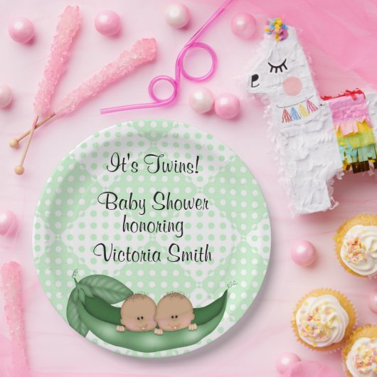 Babyparty paart Erbsen in einer Hülse Pappteller (Party)