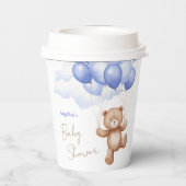 Babyparty-Papierbecher mit Teddybär. Pappbecher (Rückseite)