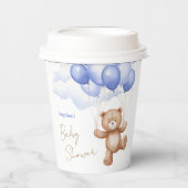 Babyparty-Papierbecher mit Teddybär. Pappbecher (Vorderseite)