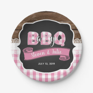 Babyparty-Pappteller des Baby-Q - hellrosa Pappteller