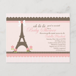 Babyparty Paris im Frühjahr Einladung