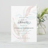 Babyparty | Pastell Watercolor Einladung (Stehend Vorderseite)