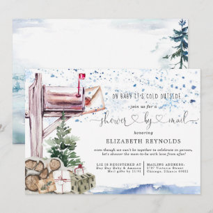 Babyparty per Post   Winter-Weihnachts-Babyparty Einladung