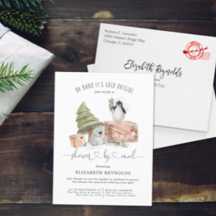 Babyparty per Post Winter-Weihnachts-Babyparty Einladungspostkarte