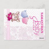 Babyparty. Pink Baby Dee Vorhersage und Ratschläge Postkarte (Rückseite)