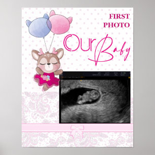 Babyparty. Pink Baby Deer Poster
