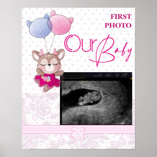 Babyparty. Pink Baby Deer Poster