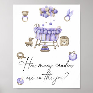 Babyparty - rate wie viele Süßigkeiten Poster