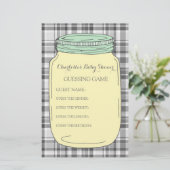 Babyparty-Ratespiel-Gelb-Minzen-Weckglas Briefpapier (Stehend Vorderseite)