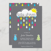 Babyparty-Regen-Wolken-Einladung Einladung (Vorne/Hinten)