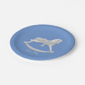 Babyparty-Schaukelpferd personifizieren Pappteller (Schrägansicht)