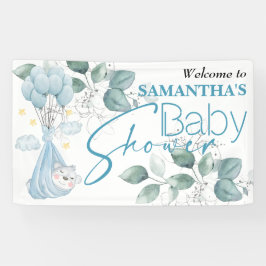 Babyparty. Schlafen Baby Bear Blue. Banner