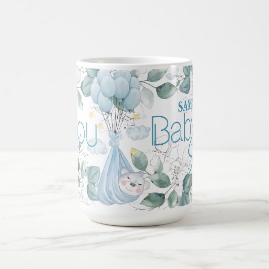 Babyparty. Schlafen Baby Bear Blue. Kaffeetasse (Mittel)