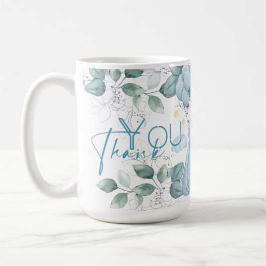 Babyparty. Schlafen Baby Bear Blue. Kaffeetasse (Links)