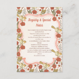 Babyparty | Schmetterlinge und Blüten Poesie Begleitkarte