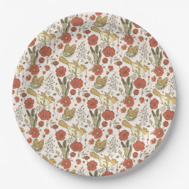 Babyparty | Schmetterlinge und Blüten Poesie Pappteller