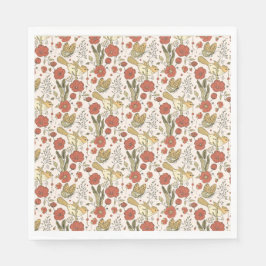 Babyparty | Schmetterlinge und Blüten Poesie Serviette