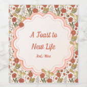 Babyparty | Schmetterlinge und Blüten Poesie Weinetikett (Einzelnes Label)