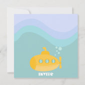 Babyparty: Schönes Gelbes Unterwasser Einladung (Rückseite)