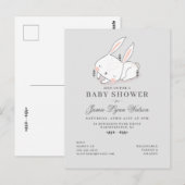 Babyparty | Sleepy Bunny Einladung Postkarte (Vorne/Hinten)