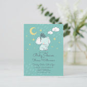 Babyparty | Sleepy Little Elephant Postcard Postkarte (Stehend Vorderseite)
