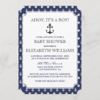 Babyparty | Stilvolle formale Navy Nautical Anchor