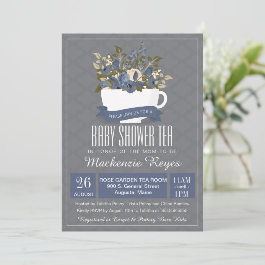 Babyparty-Tee-Einladung, Geburtstag oder Einladung (Stehend Vorderseite)