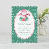 Babyparty | Weihnachtsferien Winterschnee Einladung (Stehend Vorderseite)