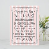 Babyparty-Windel-Tätigkeits-Karten-Zeichen Einladung (Stehend Vorderseite)