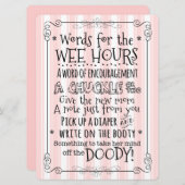 Babyparty-Windel-Tätigkeits-Karten-Zeichen Einladung (Vorne/Hinten)