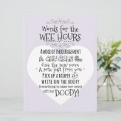 Babyparty-Windel-Tätigkeits-Karten-Zeichen Einladung (Stehend Vorderseite)